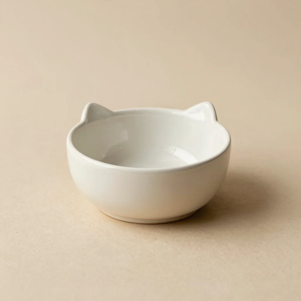 Ergonomic Ceramic Cat Raised Bowl