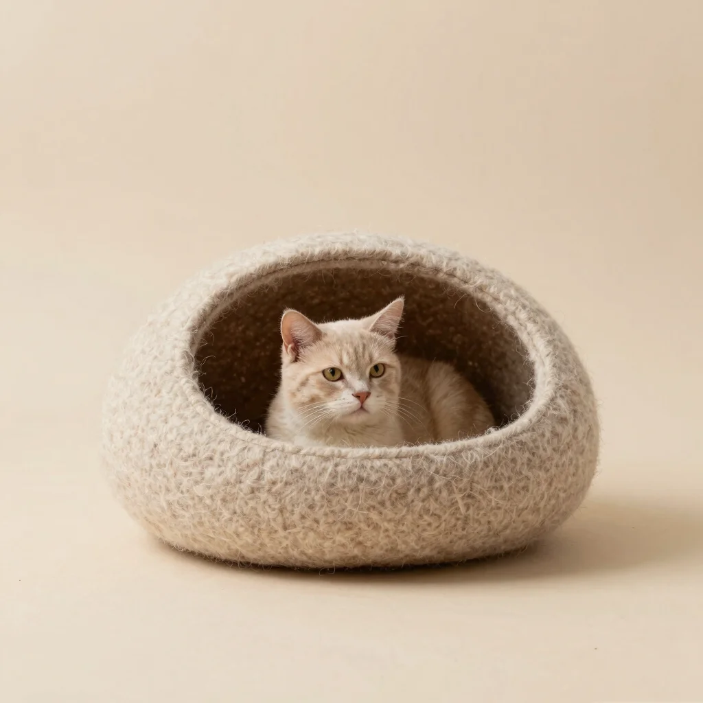 Soft Wool Felt Cat Cave Nest