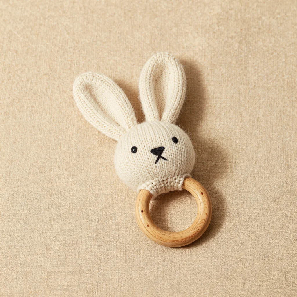 Organic Cotton Knitted Bunny Teether