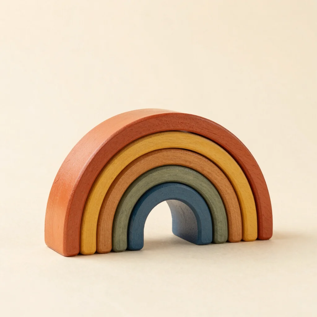 Natural Wood Rainbow Stacking Arch